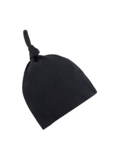 Load image into Gallery viewer, Organic Cotton Knotted Beanie - Black
