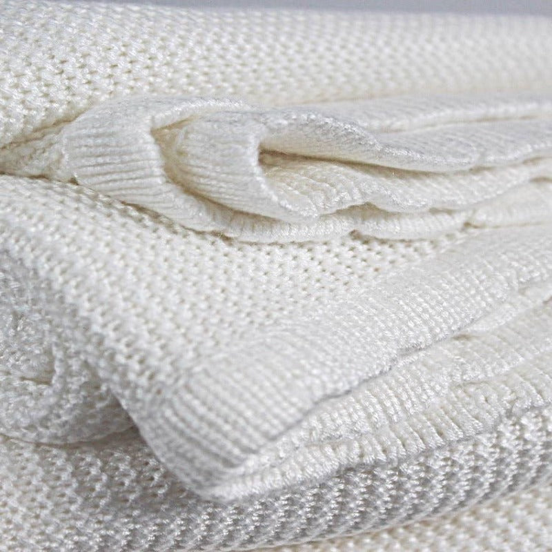 Cot Knitted Bamboo Blanket - Natural