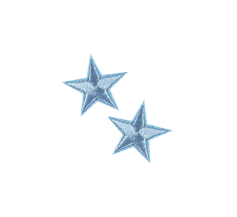 2 x Tiny Pastel Blue Mini Stars Patch