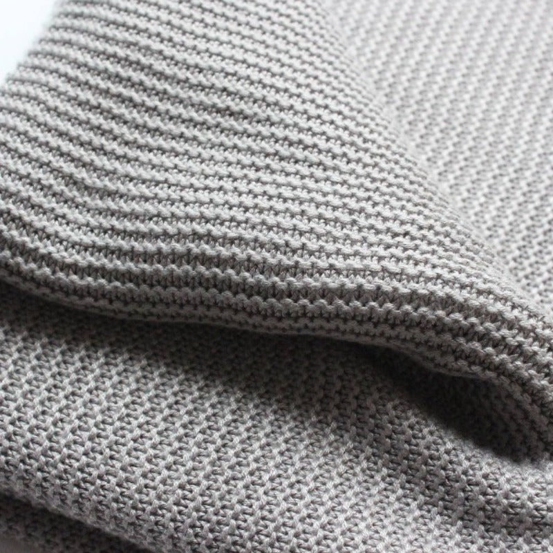 Knitted Bamboo Blanket - Grey